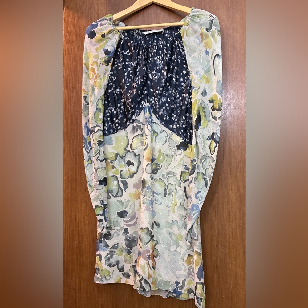 Chloe Silk Long Sleeve Floral Dress